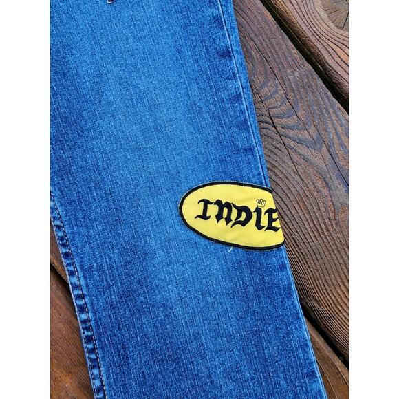 RARE Vintage 90s Allen B Racing Flare Jeans 28 USA NASCAR Drag Race Speedway Y2K - Picture 9 of 17